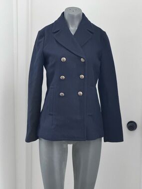 Banana Republic Navy Double-Breasted Peacoat with Gold Buttons